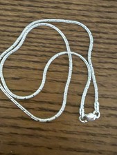 Beautiful Sterling Silver Diamond Cut Round Snake Chain Necklace Italy 16  7.1g