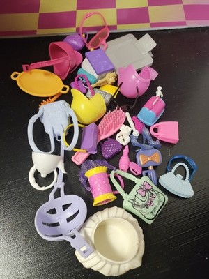 Barbie And Off Brand Plastic Accessory Lot Bags Glasses Hats