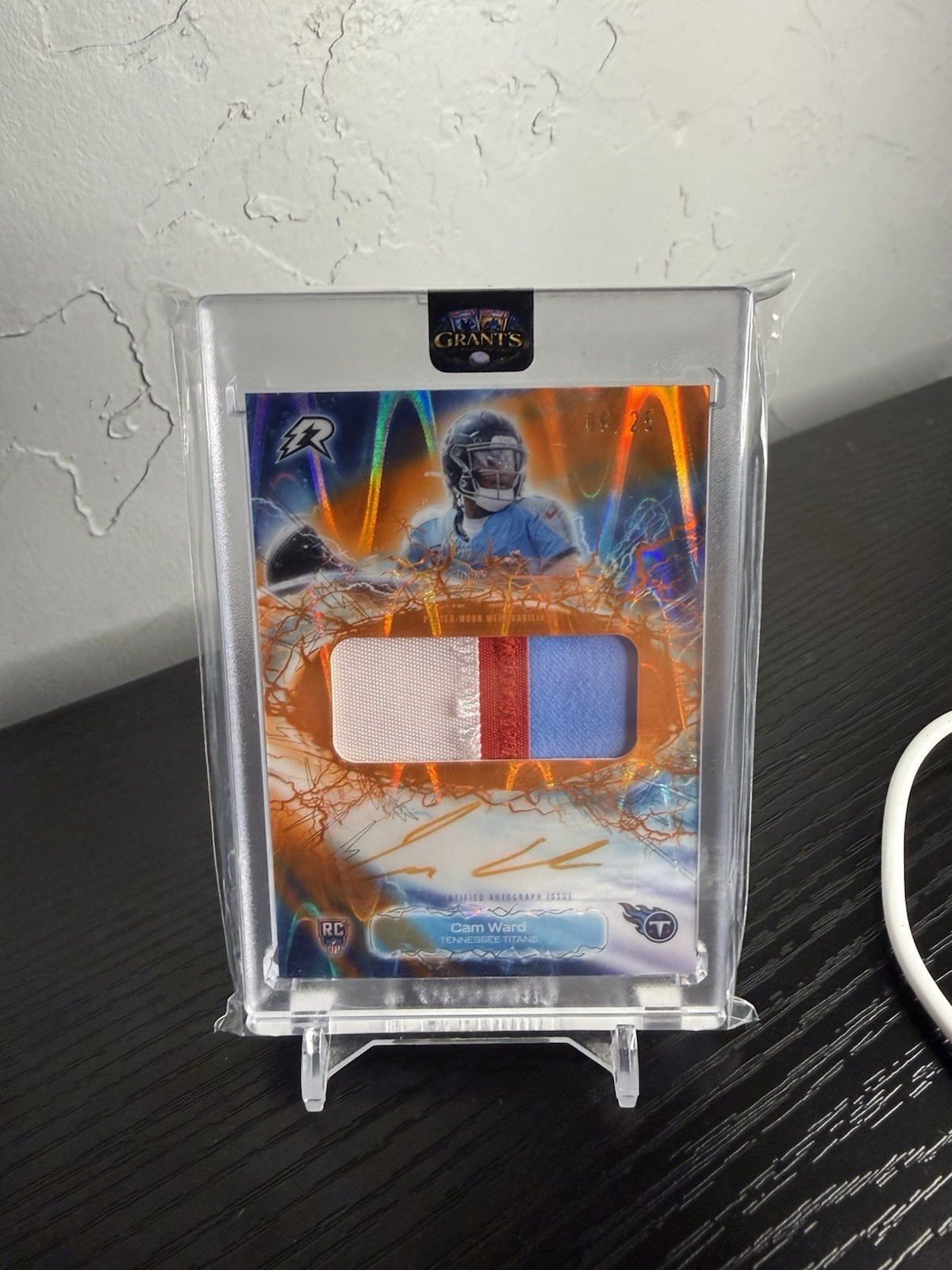 Cam Ward Radial Rookie 2025 Topps Resurgence Relic Auto Orange Refractor /25
