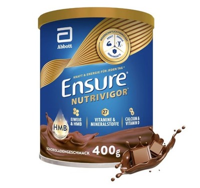 Ensure NutriVigor Schokolade 400 g Nahrungsergänzungs-Shake mit Protein, HMB, 27
