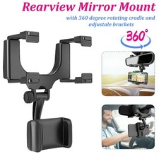Universal 360 Rotation Car Rear View Mirror Mount Stand GPS Cell Phone Holder US