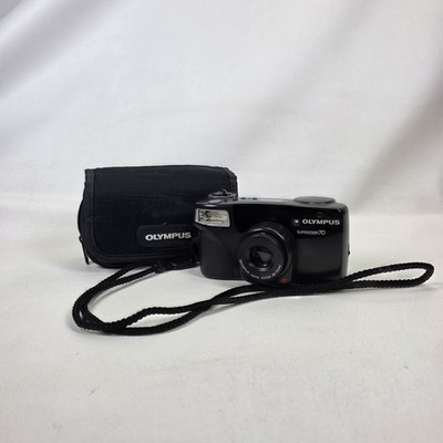 Olympus Super Zoom 70 schwarz Filmkamera Kompaktkamera 38-70mm Zoom getestet und funktionsfähig 