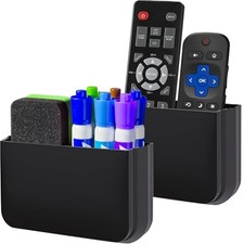 Magnetic Remote Control Holder Wall Mount, 2 Pack TV Remote Holder Wall Black