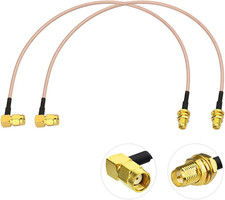 Bingfu Wifi Antenna Extension Cable 2-Pack RP-SMA Male Right Angle to RP-SMA F