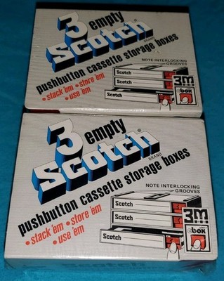 Scotch Brand - 6 Empty Cbox System Cassette Storage Boxes NEW SEALED FREE SHIPPN
