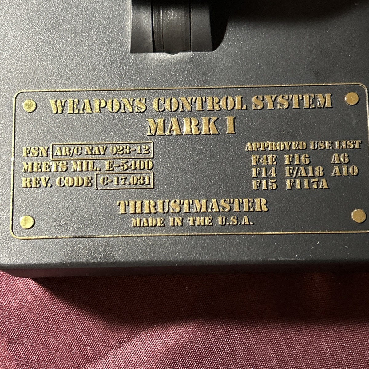 Vintage Thrustmaster Mark I Weapons Control System With Mark II