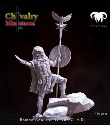 Roman Aquilifer (Tiger Head) Dynamic Pose Figure, Resin 3D Printed by Minormous