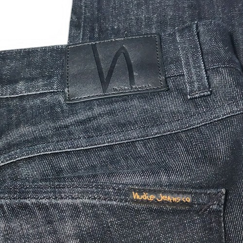 Nudie Jeans Lean Dean Dry Deep Dark Comfort Jeans Mens 32x30 Black Denim Organic - Picture 12 of 13