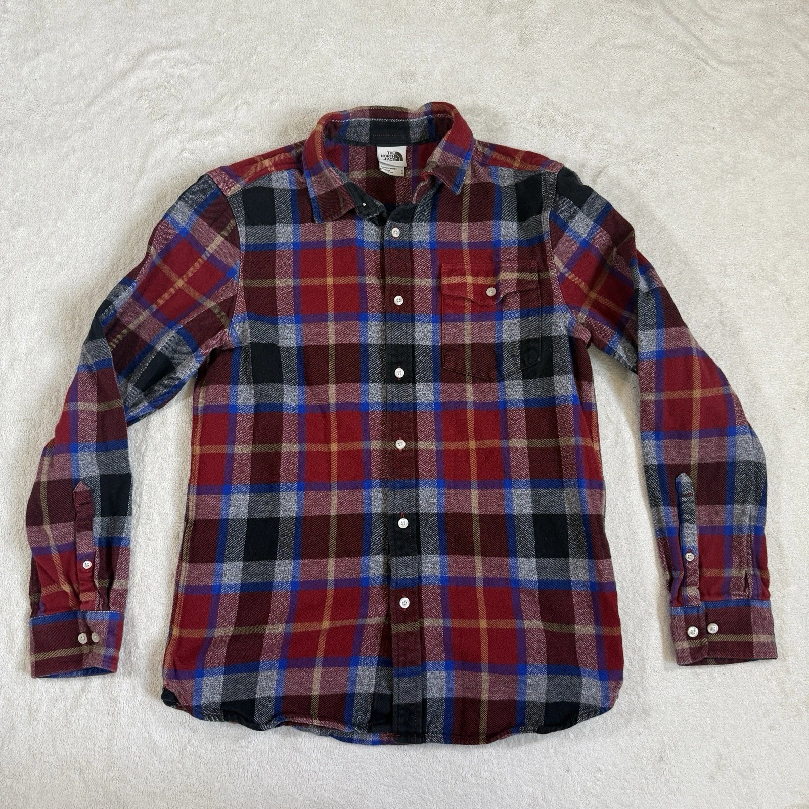 The North Face Flannel Shirt Mens M Multi Color Plaid Outdoor Hike