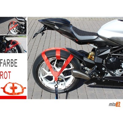 Motorrad Hinterrad Gurt Abspanngurt Zurrgurt Spanngurt Transport Qualität ROT