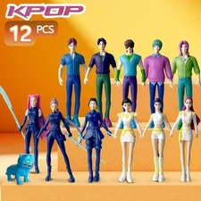12pcs/Set Kpop Demon Hunters Action Figure Toy Derpys Tiger Rumi Mira Zoey Sussy