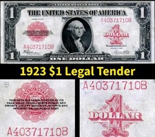 HGR SUNDAY 1923 $1 Legal Tender ((Wanted RED SEAL Issue)) VERY HIGH GRADE