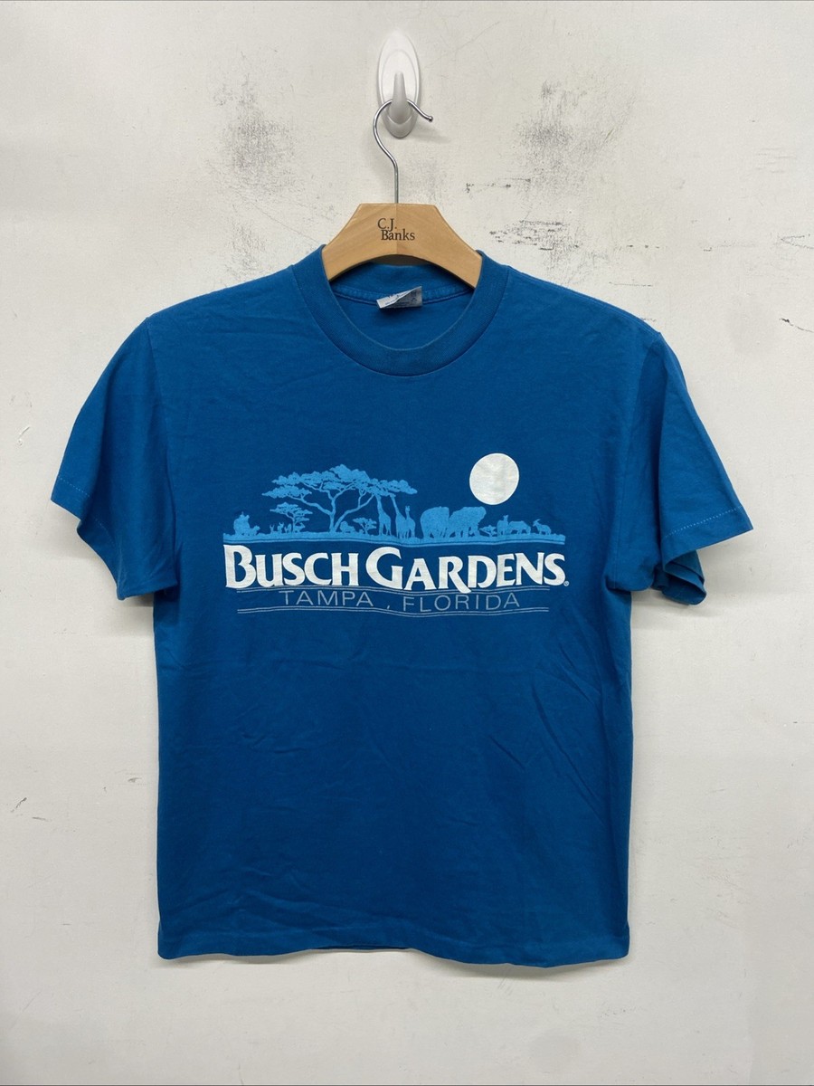 80s Busch Gardens Tampa Bay Tee Sz L Blue 