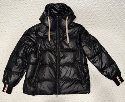 HBC Stripes Short Hooded Down Puffer Jacket Multistripe/Hudson s Bay Canada/NEW
