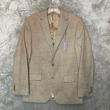 Michael Kors Men Kent Tan Solid 2 Button Single Breasted Sport Coat Blazer
