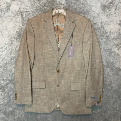#ad Michael Kors Men Kent Tan Solid 2 Button Single Breasted Sport Coat Blazer $9.95