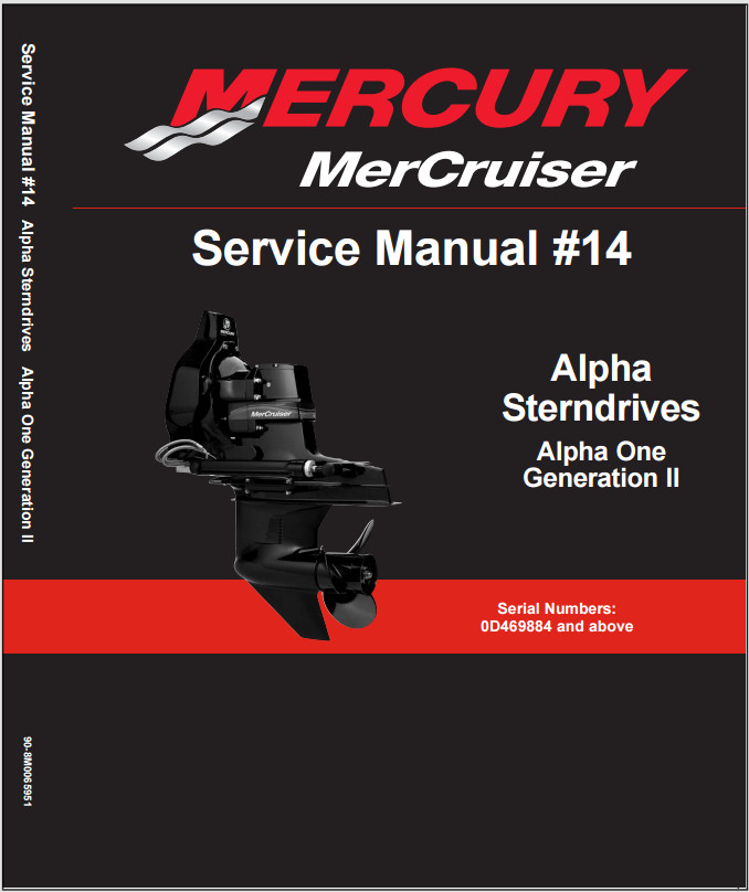 2012 Mercury MerCruiser Alpha Sterndrives Generation 2 Service Manual USB