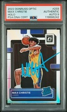 2022/23 Optic Max Christie Signed Rookie Holo PSA 10 Autograph Mavericks NBA
