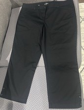 Ann Taylor Loft Original Crop Capri Black Chino Pants Size 12 Womens
