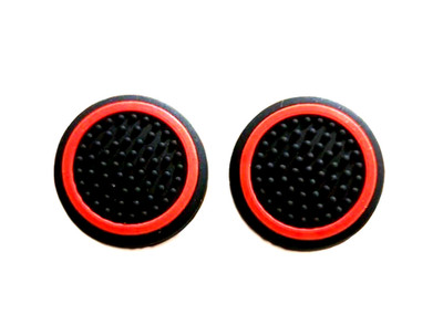 Pair  Thumb Stick Grip Caps Black &  Red Covers for PlayStation Portal