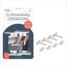 Dreambaby L1414 White Plastic Adhesive Cabinet/Drawer Latches 1 H x 2 W in.
