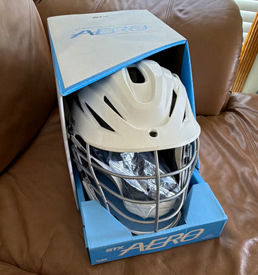 STX Aero Adult Full Face Lacrosse Helmet White NOCSAE D3O 11-Vent AeroFlo