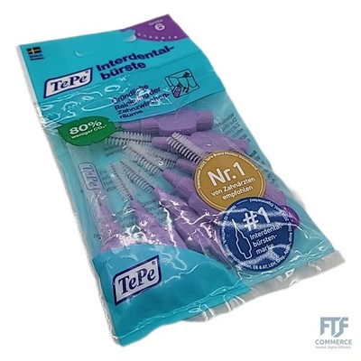 TePe Interdentalbürste, , Lila, 1,1 mm/ISO 6, 8 Stk., Plaque-Entfernung, effizie
