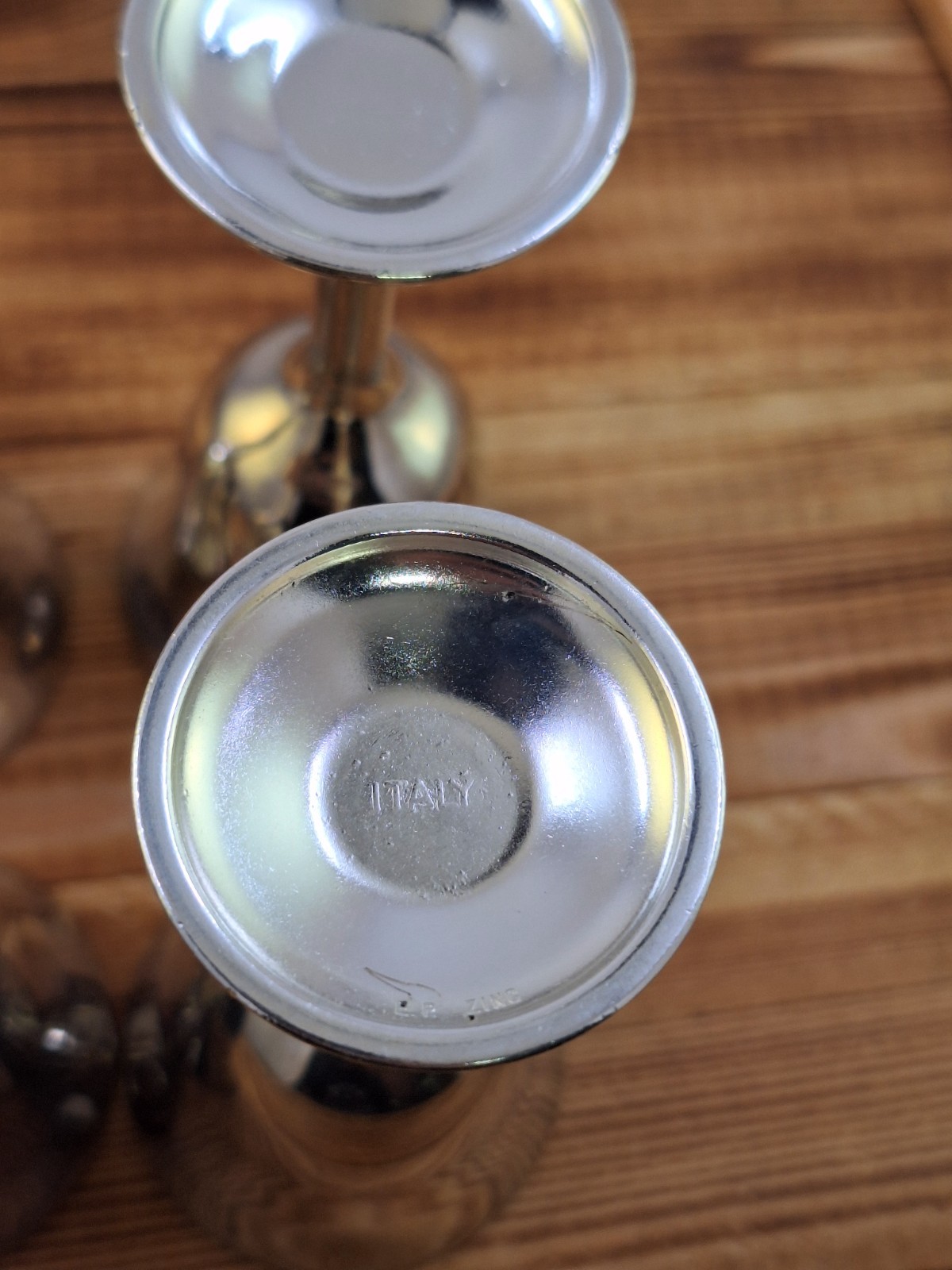 Silver Plated Goblets Set of 4 Marked Italy Cordial 1.5 Oz Shot 4" Tall