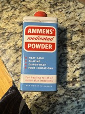 Vintage Ammens Medicated Powder Tin 10 oz VTG With 10 Left In Can