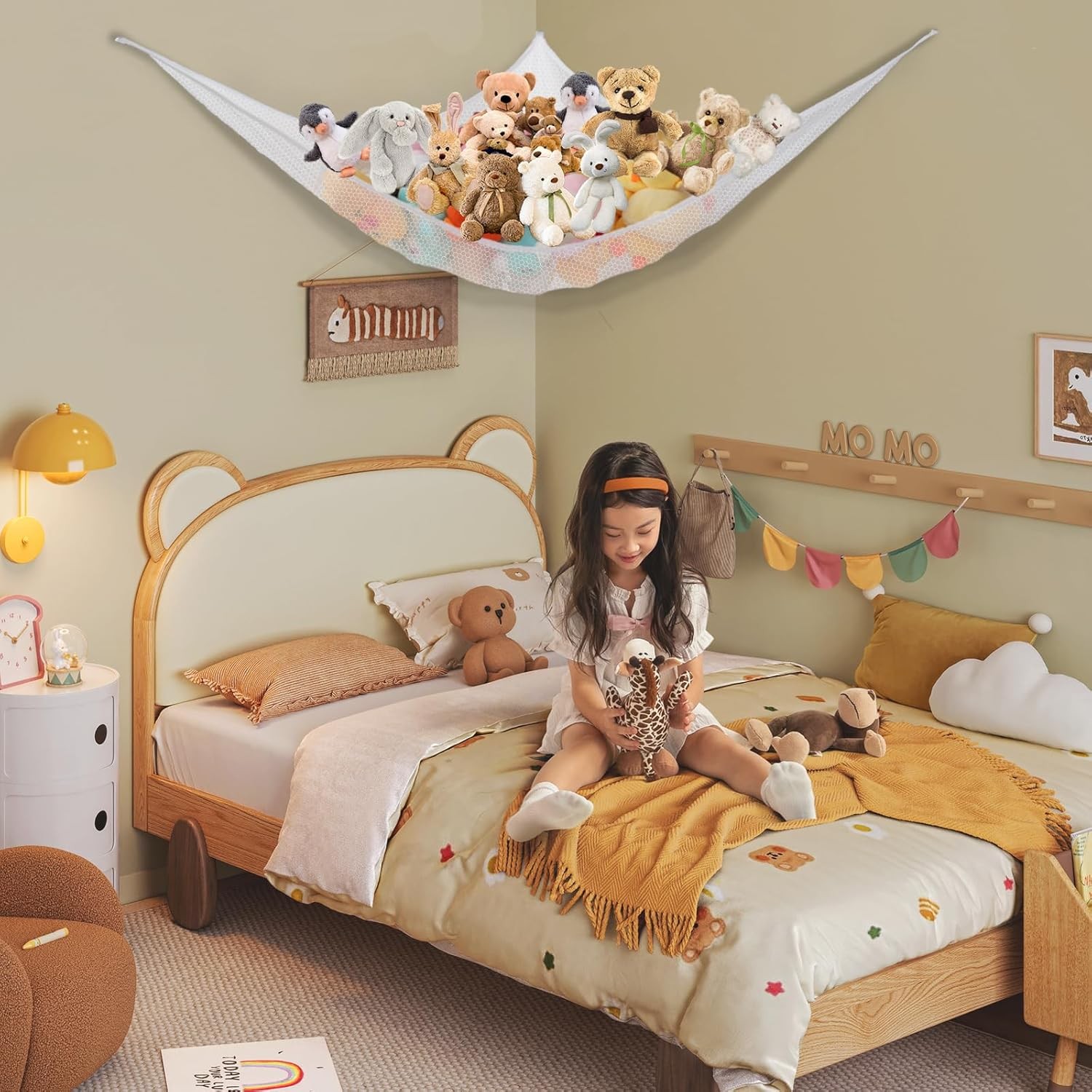 Stuffed Animal Net Hammock Corner Large Toy Storage Organizer Holder Plushies St