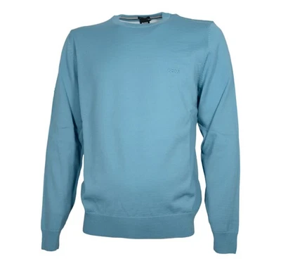 BOSS Pull Homme Regular Fit En Laine Vierge Avec Logo Botto 50476364 Céleste - Photo 1/3