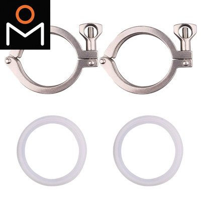 1/2'' 1,5'' 2'' 2,5'' 3'' 4'' 6'' 8'' Tri Clamp + Silikondichtung Sanitär 304 Edelst