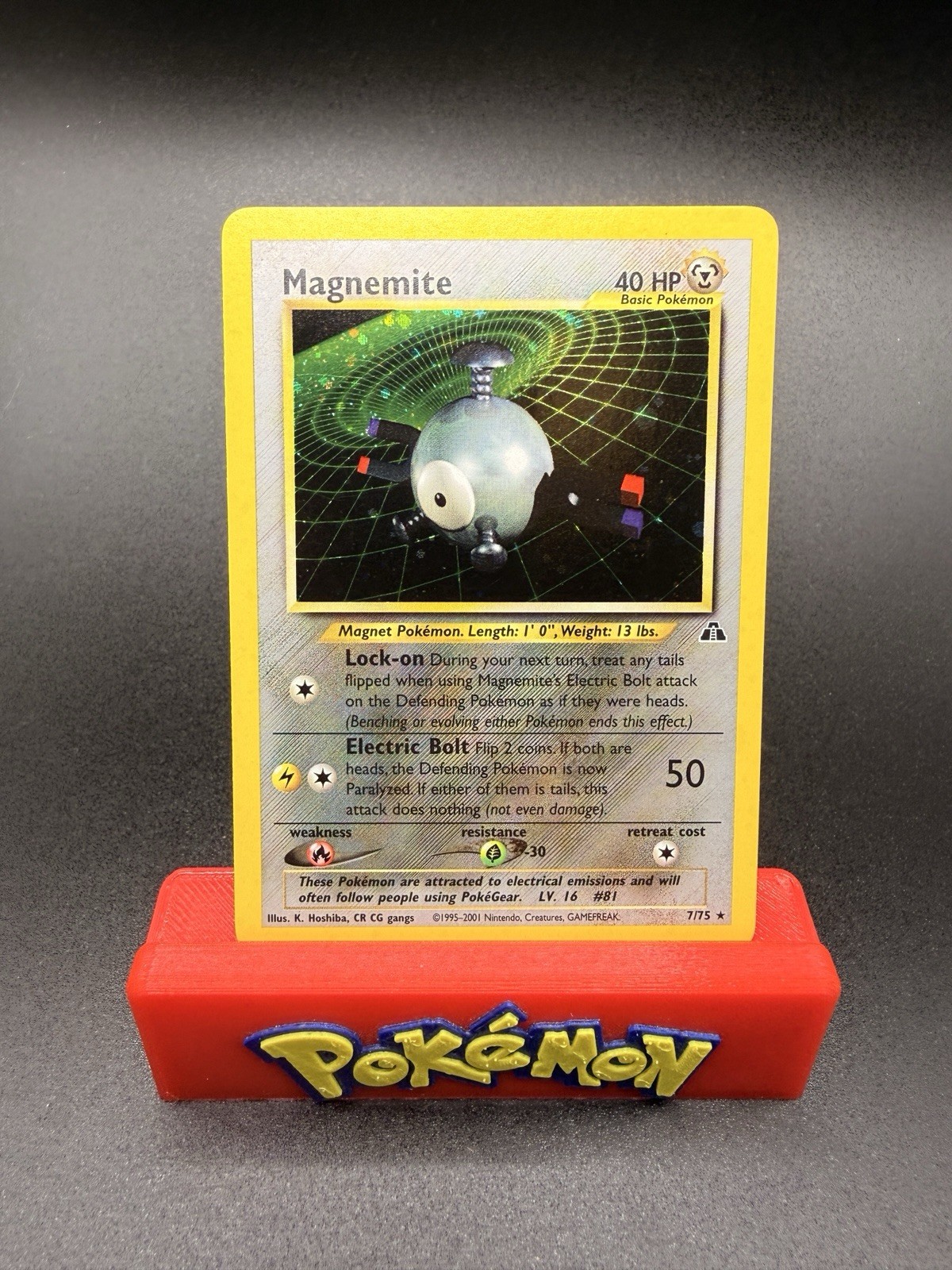 Magnemite - 7/75 - Pokemon Neo Discovery Unlimited Holo Rare Card WOTC NM-f