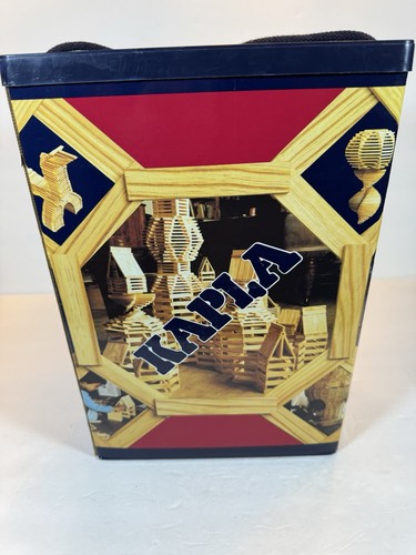 Vintage Kapla Wooden Building Blocks In Cardboard Box Planks  - Picture 1 of 11