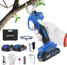 Cordless Electric Pruning Shears with LCD Display & SK5 Blades, 2 Batteries