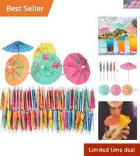 200 Pcs Cocktail Drink Umbrella Picks Toothpicks - Colorful Paper Toothpicks...