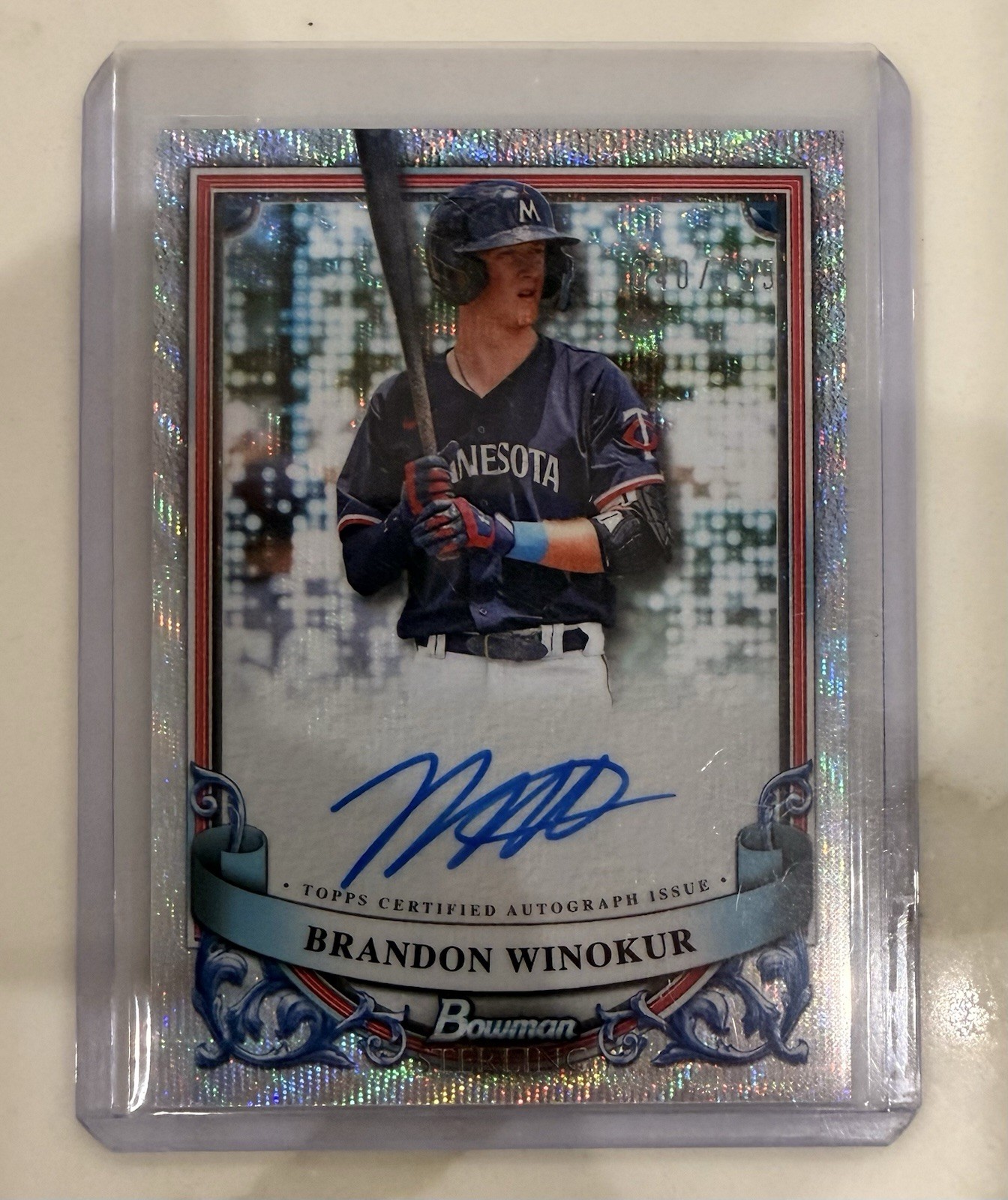 Brandon Winokur 2024 Bowman Sterling - Wave Refractor Auto Autograph /125