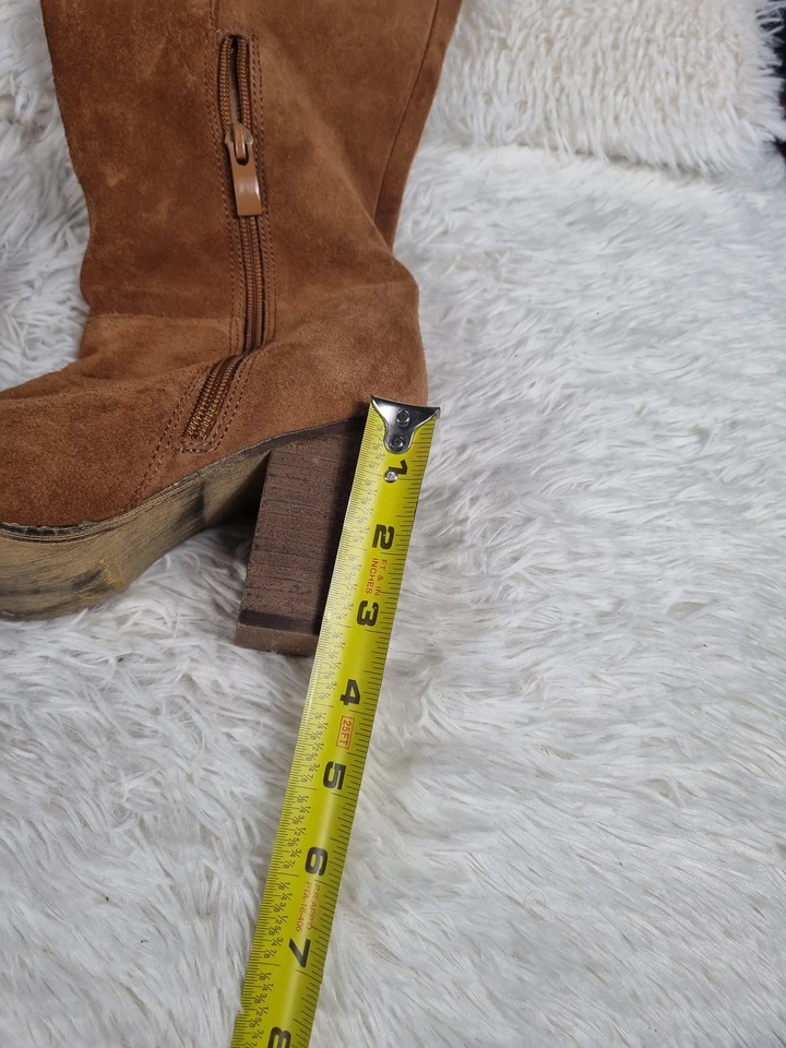 Vintage Sbicca Boots Womens Size 7.5 Suede Leather Heeled Zip Tall Collection - Image 3 of 4