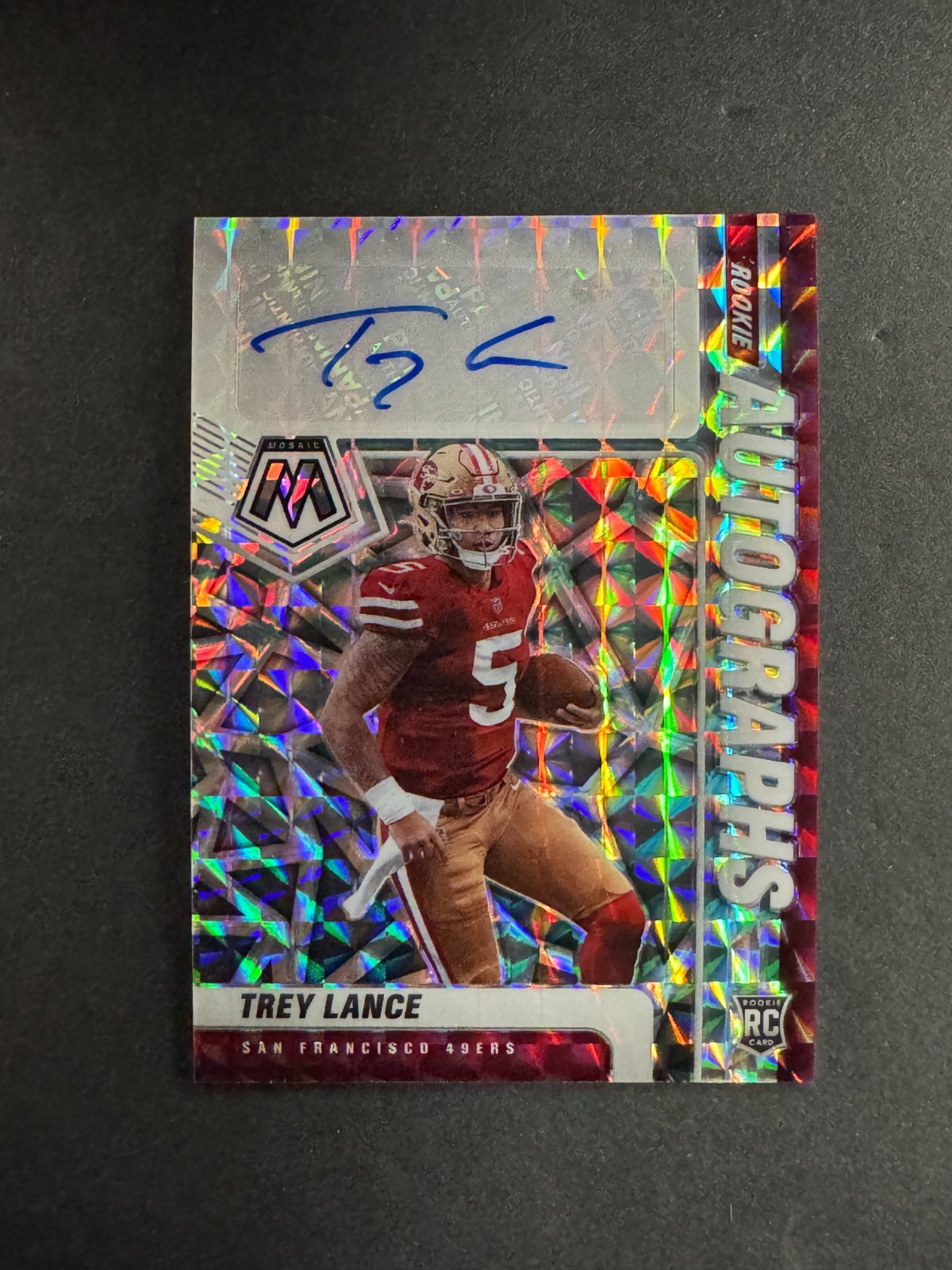 Trey Lance Panini Mosaic Rookie Autographs Mosaic #RA3 Black Mosaic 1/1
