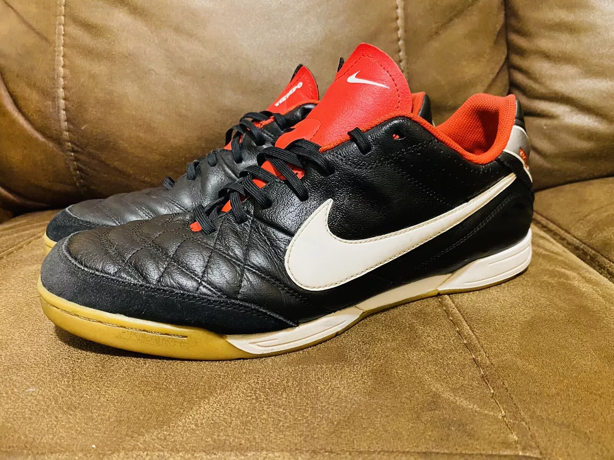 Nike Mens Tiempo Natural IV 509090 010 Black Gray Running Shoes