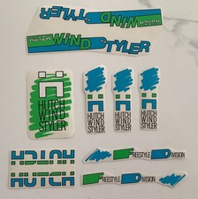 Old school BMX ORIGINAL HUTCH WINDSTYLER FRAME FORK STICKER DECAL SET NOS