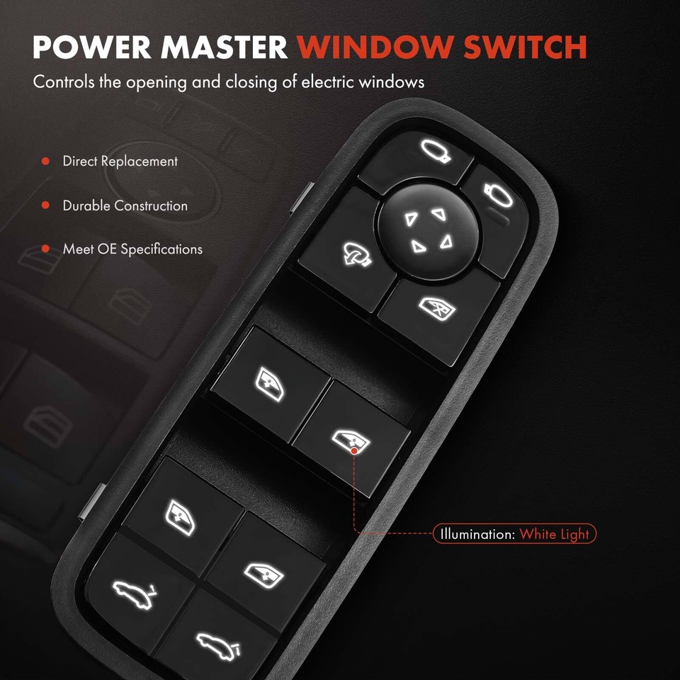 A-Premium Power Window Switch Compatible with Porsche Cayenne 2018-2021 Panamera 2017-2020 Front Left Driver Side