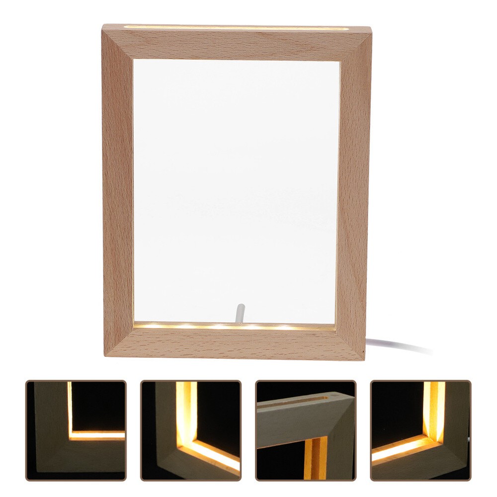 LED Wooden Photo Frame with Built-In Lights - Display Pictures in Style  