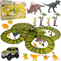 Malplay Autostrecke Dinosaur 230 Tlg. Magic Park Elektrisches Auto Jeep Jurasic