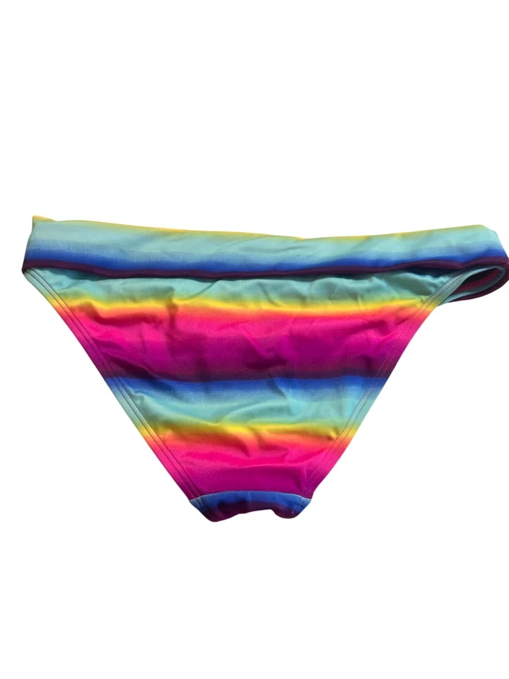 Traje de baño de bikini a rayas arco iris Victoria's Secret parte inferior talla S parte superior 34C Foto 3 de 4