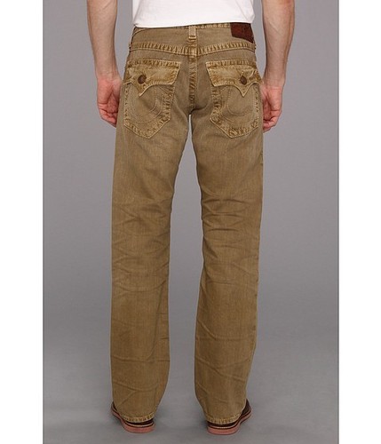 $231 NUOVI JEANS VERA RELIGIONE uomo Ricky Big T dritto vita bassa marrone denim 29x33 - Foto 1 di 6