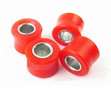4pcs Durable Motorcycle Bike Rear 10mm Shock Absorber Red Rubber Bush Ring Part