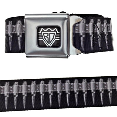 Bullet Belt Rifle Gray Printed Gun Bullets Punk Belt Seatbelt