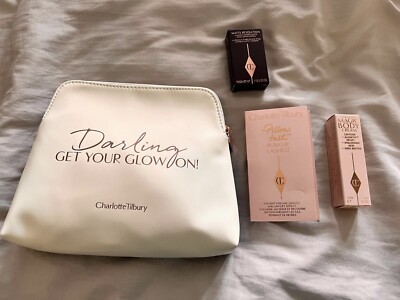 charlotte tilbury makeup bag & matte lipstick & push up lashes, magic body cream