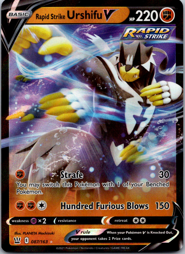 Rapid Strike Urshifu V 087/163 Ultra Rare Battle Styles Pokemon TCG Near Mint